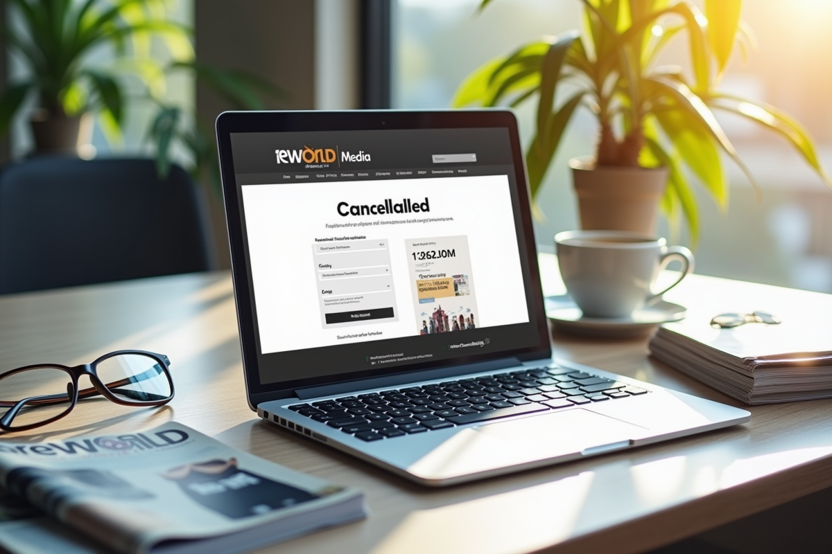 Espace de travail avec ordinateur et magazines Reworld Media