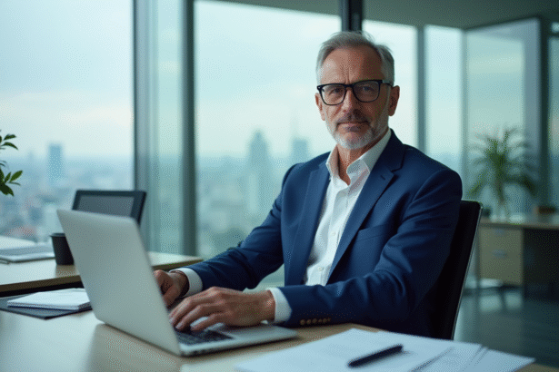 Homme d'affaires confiant dans un bureau moderne