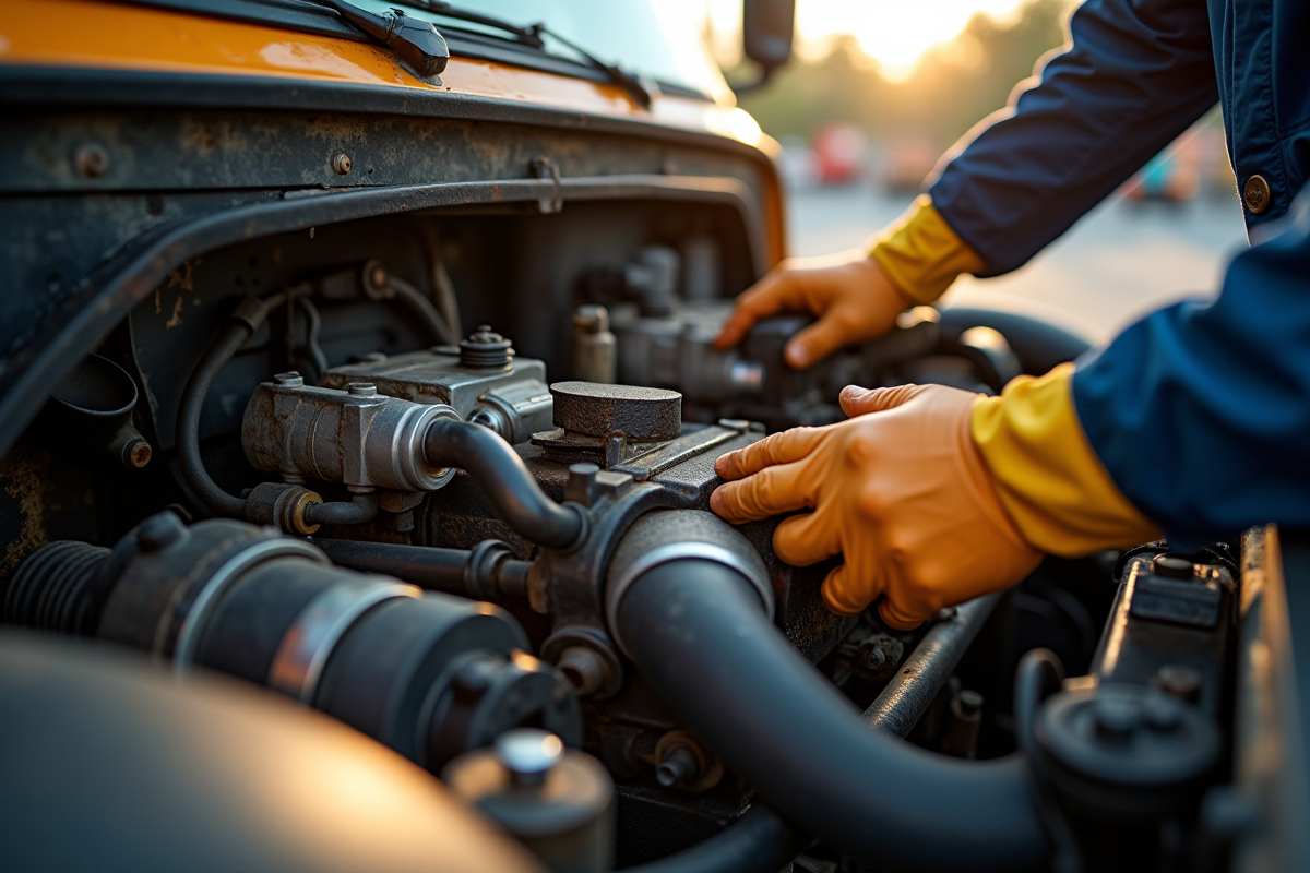 Détail du compartiment moteur d