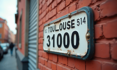 Panneau de rue toulousain avec code postal 31000